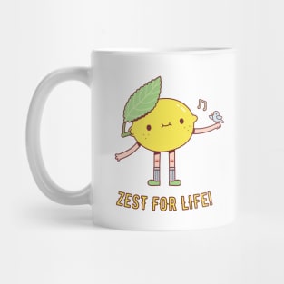 Cute Lemon and Bird Zest For Life Mug